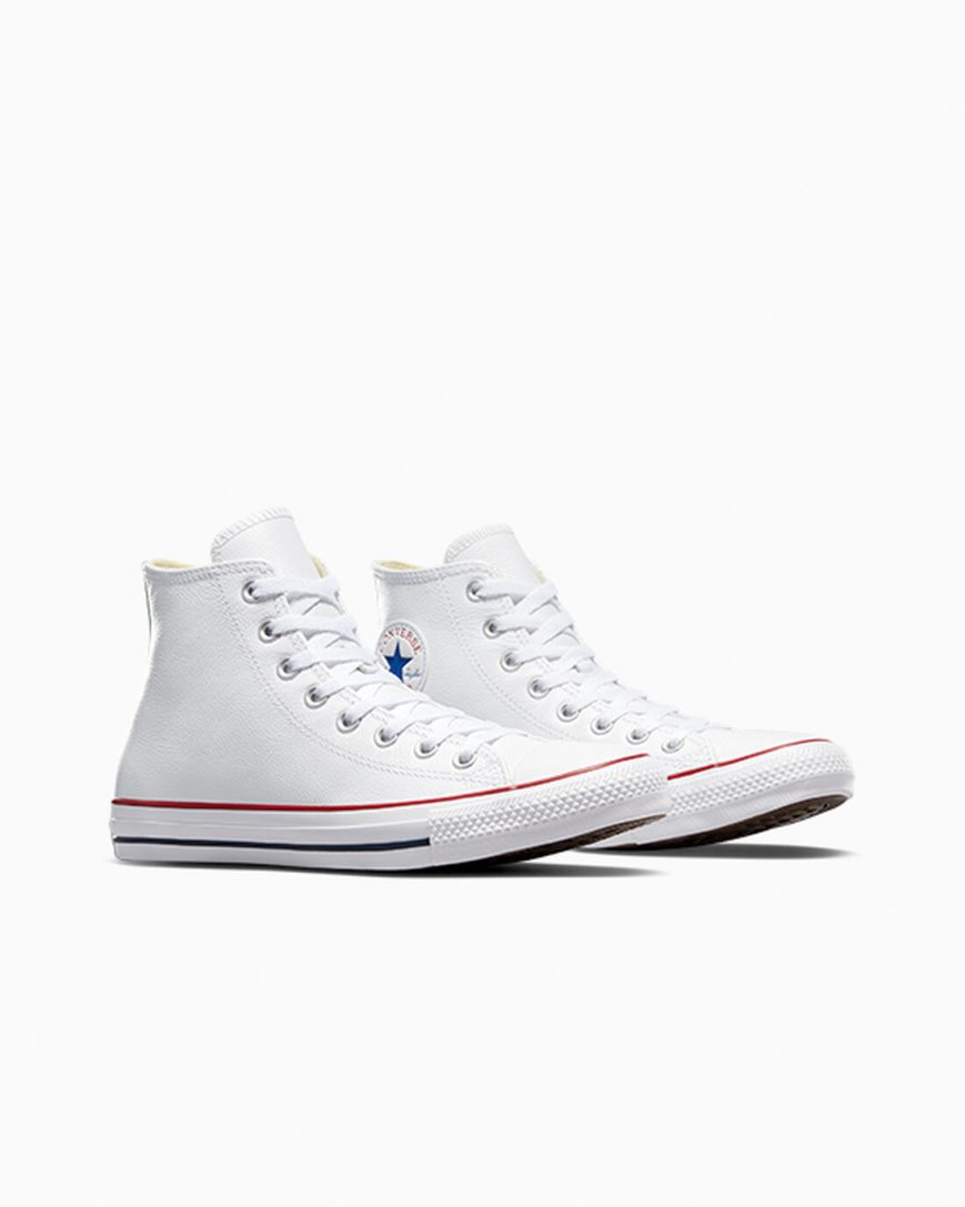 Zapatillas Altas Converse Chuck Taylor All Star Cuero Mujer Blancas | PE 4E8275